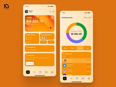 Fintech App UI - Warm & Energetic Edition