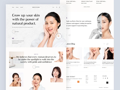 Besty Glow - Cosmetics Landing Page Animation animation beauty website branding clean clinic cosmetics creative elegance graphic design landing page makeup minimalist motion graphics salon shop skin skin care store ui website