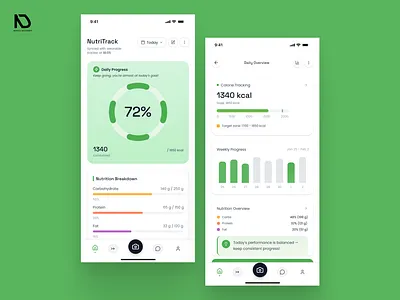NutriTrack - Health & Nutrition App UI