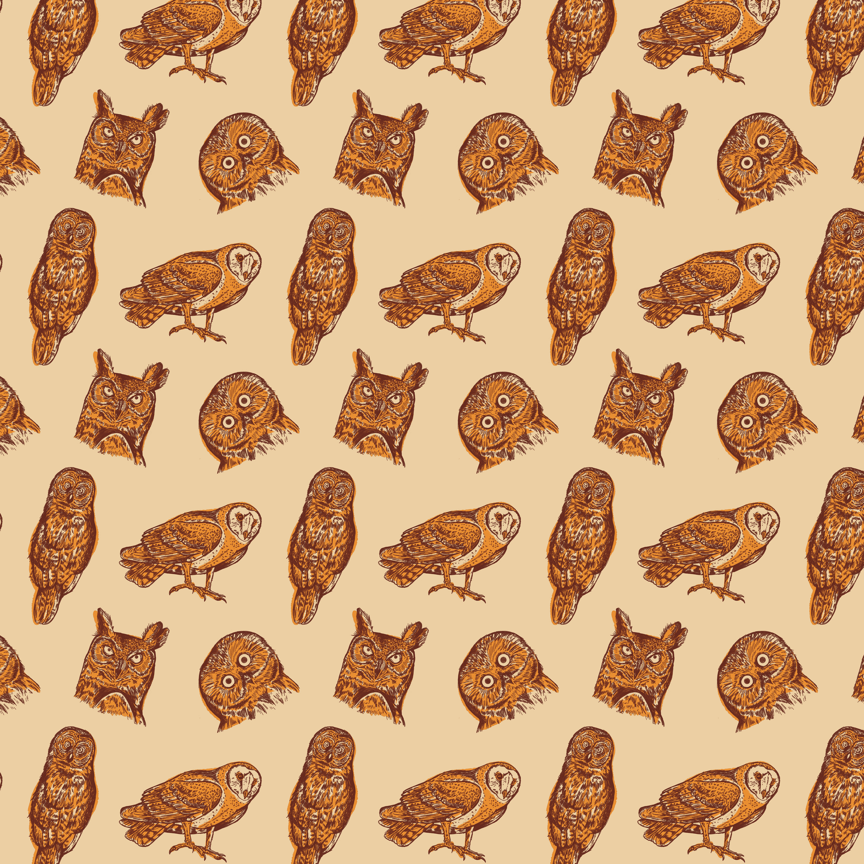 Owl Fabric Repeat Design bird birds fabric owl owls pattern pattern design repeat repeat pattern seamless seamless pattern surface design textile