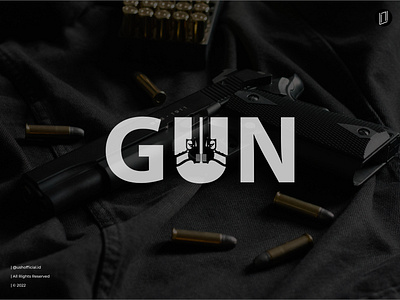 Gun Logo Concept brand identity branding brandmark design graphic design gun letter u logo logos logotype text logo u logo vector weapon wordmark