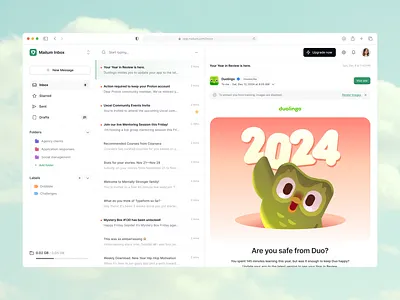 Inbox: You've got a new mail! dashboard graphic design icon illustration inbox list mail mailbox platform saas service settings sidebar table web app