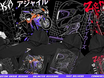 Streetwear Graphic Design Collection — Characters, Culture & Att apparel design brand design branding clothing brand design cyberpunk graphic design illustration merch design photoshop retro sreetwear streetwear design t shirt design vintage
