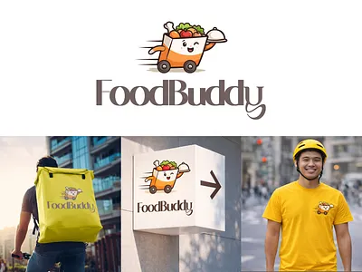 Cute Food Delivery Mascot Logo adobeillustrator brandidentity branding cute logo food delivery logo food logo graphic design logo design mascot logo modern logo restaurant branding vector
