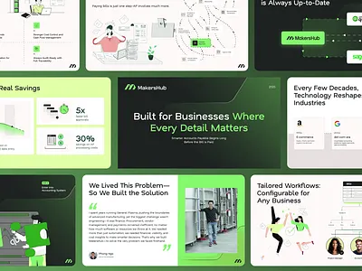 MakersHub — B2B SaaS Pitch Deck Animation & Accounts Automation b2bsaas businesspresentation cleanui datavisualization designinspiration enterpriseux fintechdesign investordeck modernpresentation motiondesign pitchdeckdesign presentationdesign productstorytelling saasanimation saasdesign startupdeck uianimation