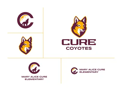 Cure ES Coyotes academic logo branding c logo coyote logo school school logo spirit spirit mark sport logo sports sports branding