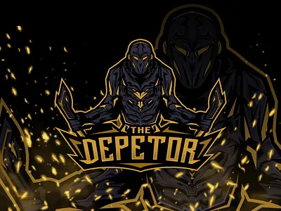 Mascot Character Illustration Dark Sentinel Emblem aggressive mascot black and gold logo competitive gaming cyber armor dark fantasy dark logo digital art logo elite symbol esports logo futuristic warrior gaming emblem intimidating character masked character modern mascot logo powerful emblem sci fi warrior stealth assassin tech warrior
