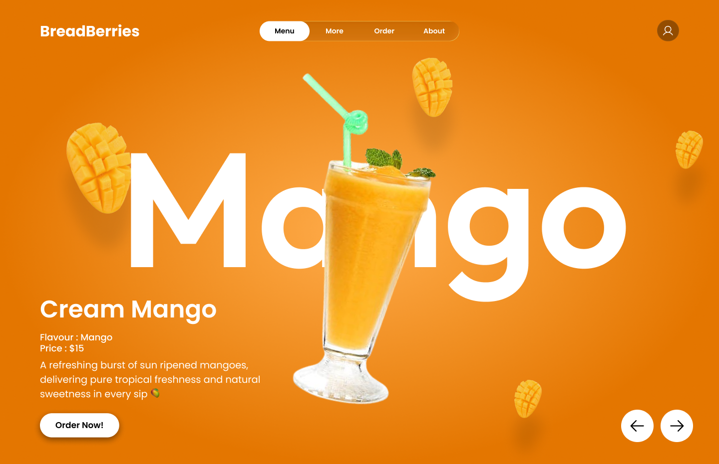 Breadberries website animation ui