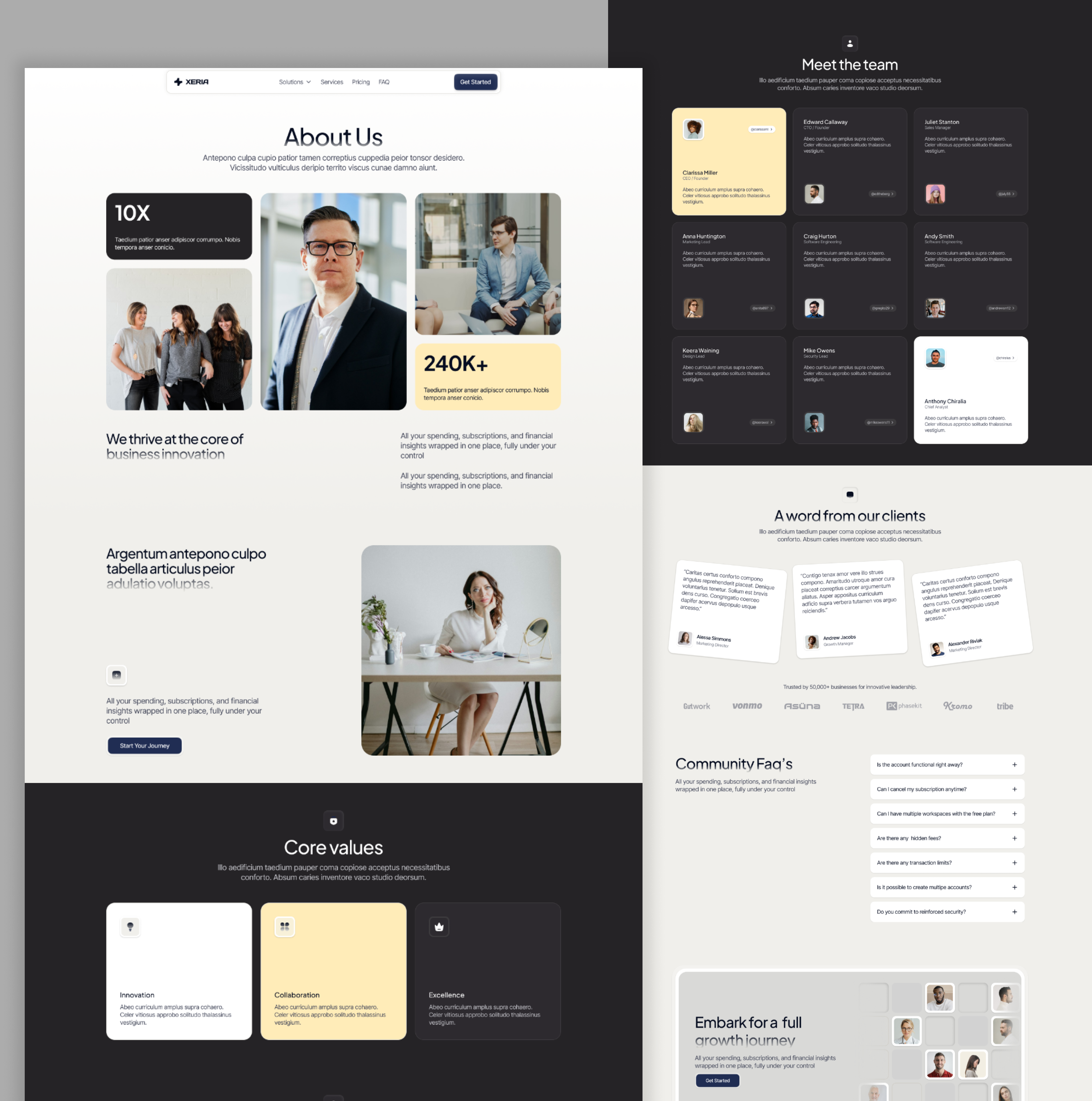 About Page about landing page
