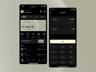 Mono - Crypto Mobile App app design bitcoin crypto app cyptocurrency app design digital assets figma finance fintech fintech app investment ios mobile mobile app design product design ui ui design uiux uiux design ux