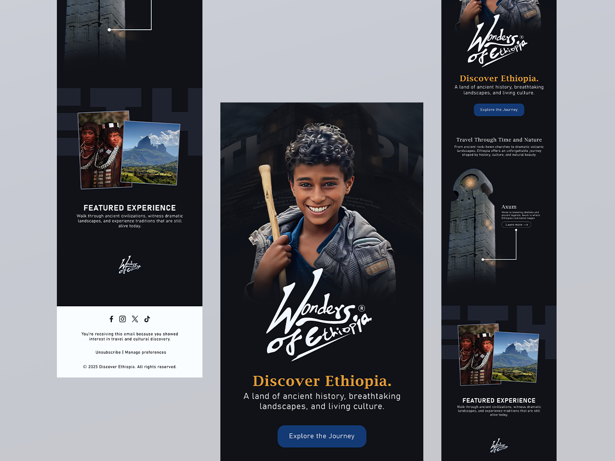 Discover Ethiopia 🇪🇹 branding email emaildesign ethiopia graphic design website design