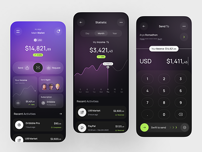 Finance - Digital Banking Mobile App banking banking app design digital banking finance financial fintech futuristic interface mobile mobile app modern ui uidesign ux
