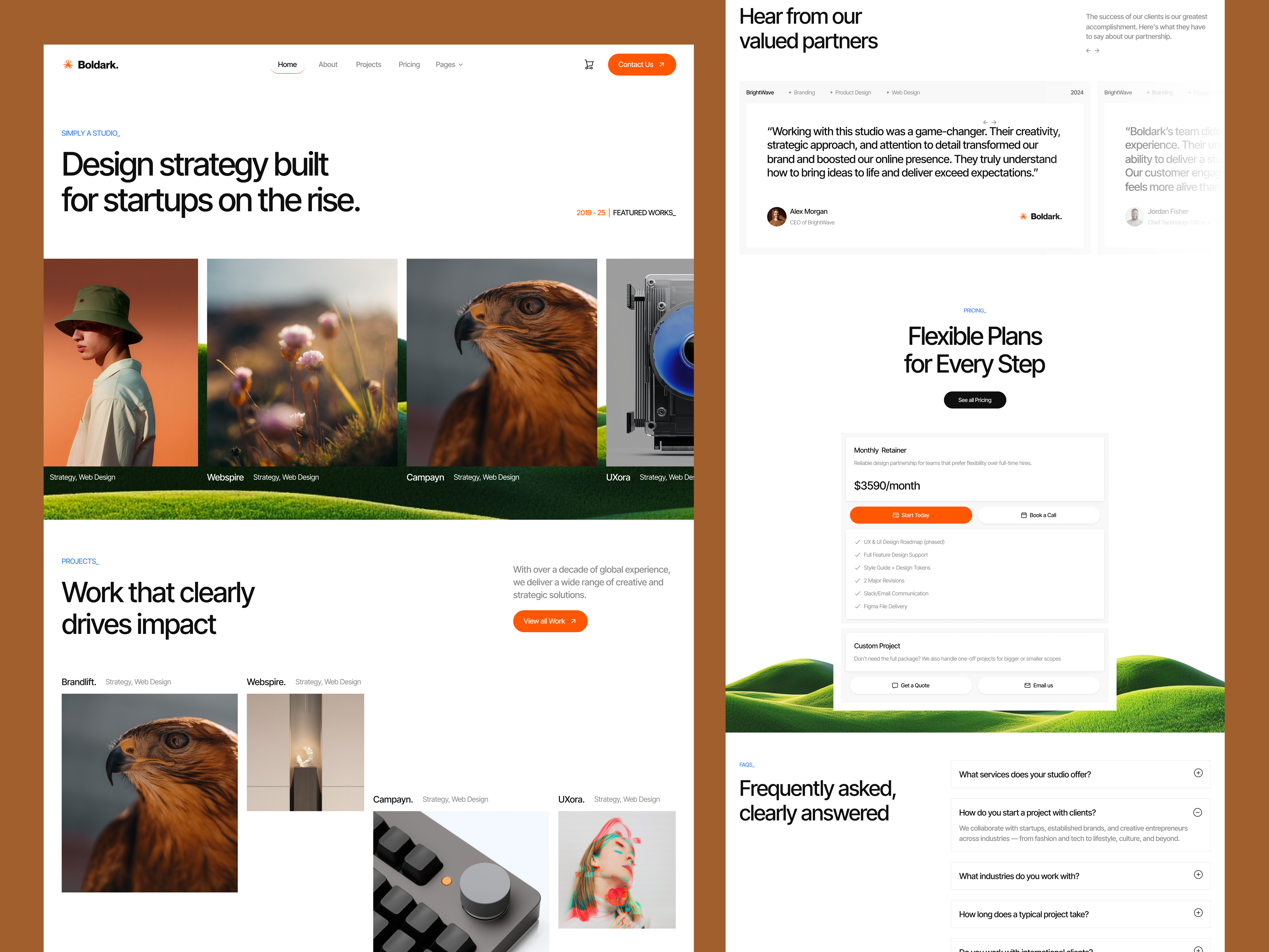 Boldark - Agency Website Design agency website landing page marketing website ui web design webflow webflow template website design website development