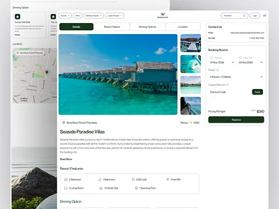 Wanderlust Inn - Hotel & Travel Booking Details Page adventure beach booking destination details page holiday hotel inn landing page resort sea travel travel web traveling ui ux vacation villa web design website