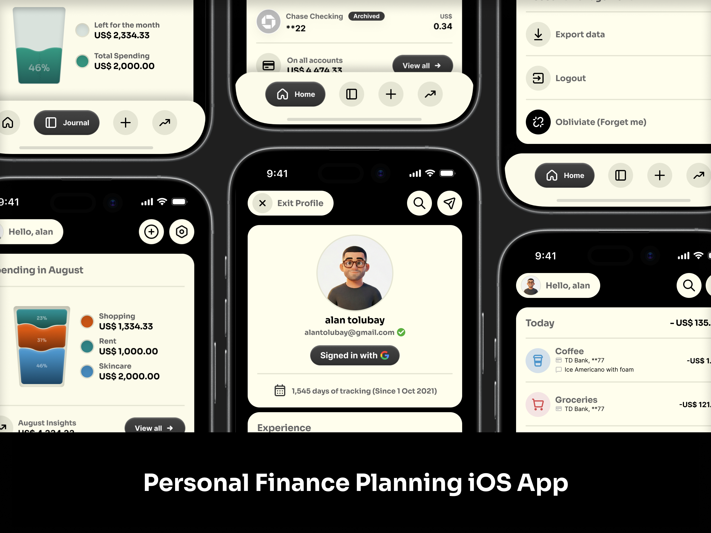 Personal finance tracking app app application banking expenses finance ios iphone tracking