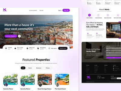 Kuroja - The Room Rental App app figma graphic design rental room ui ui ux webapp website