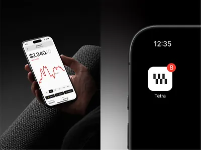 Tetra — Brand Implementation on Digital & Physical Touchpoints brand application brand implementation branding creative direction crypto branding design system digital branding grid system minimal branding modern identity physical branding typography visual identity