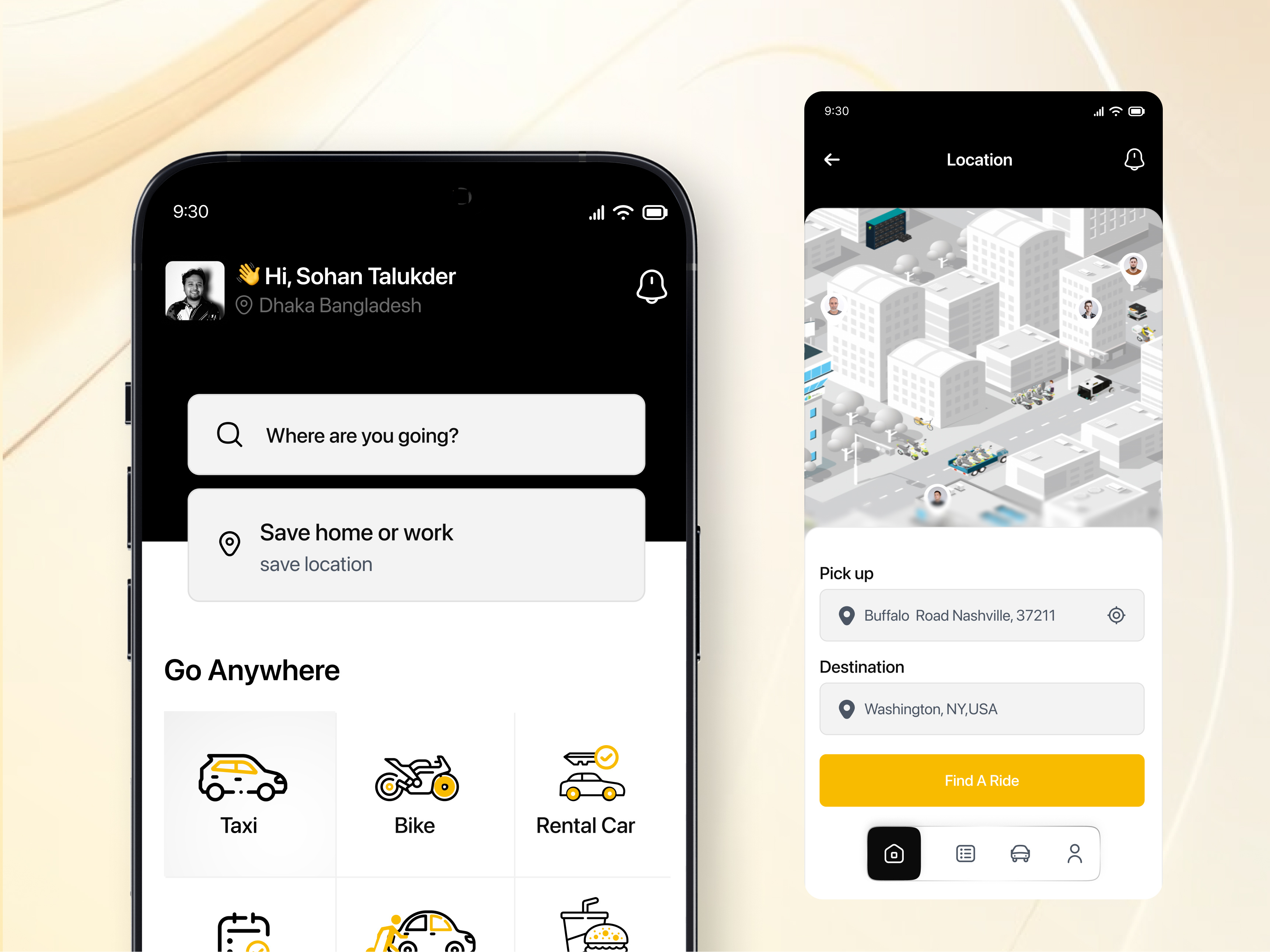 Ride Sharing App UI UX Design app design bike sharing booking app booking page car rental app car rental ui e scooter rental ios app ui mobile mobile app mobile app ui modern app interface ride hailing ui ride order app ride sharing ride sharing app texi booking app ui user interface ux