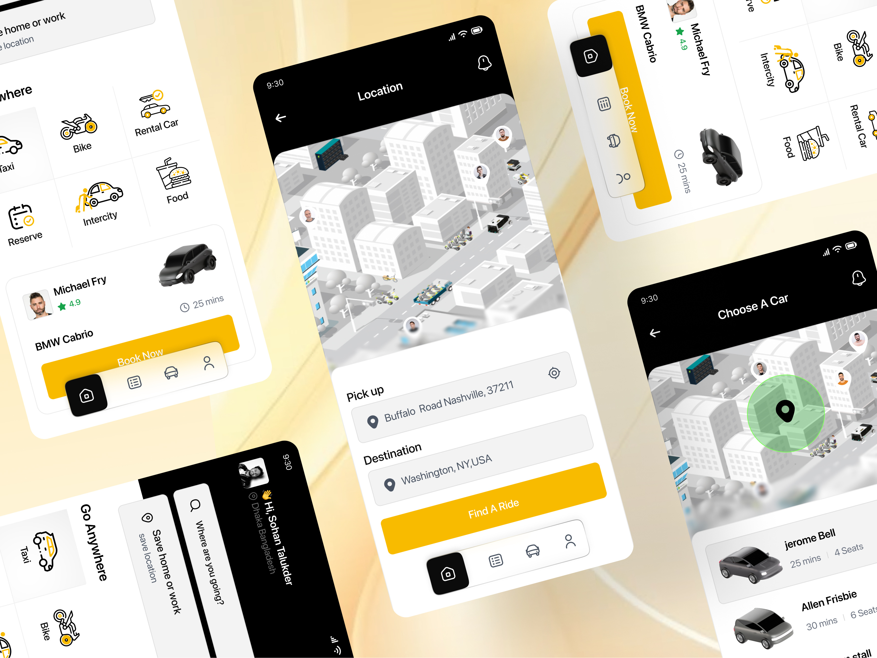 Ride Sharing App UI Design app design app ui bike sharing booking app car rental car rental app car rental ui e scooter app ios ios app ui mobile mobile app mobile app design mobile ui ride sharing ride sharing app texi booking app ui user experience user interface ux
