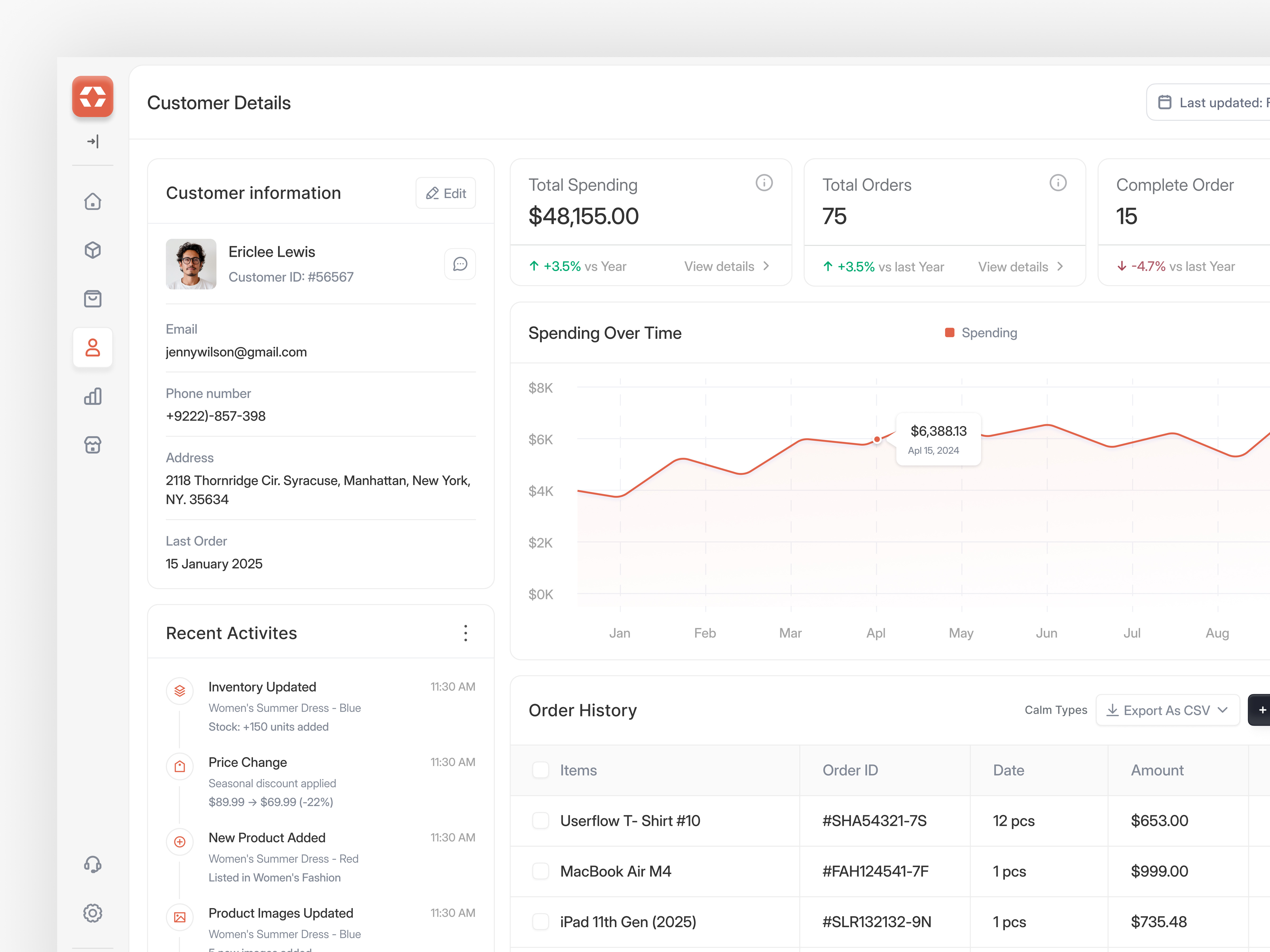 Example of Alignify - Customer Management Dashboard UI
