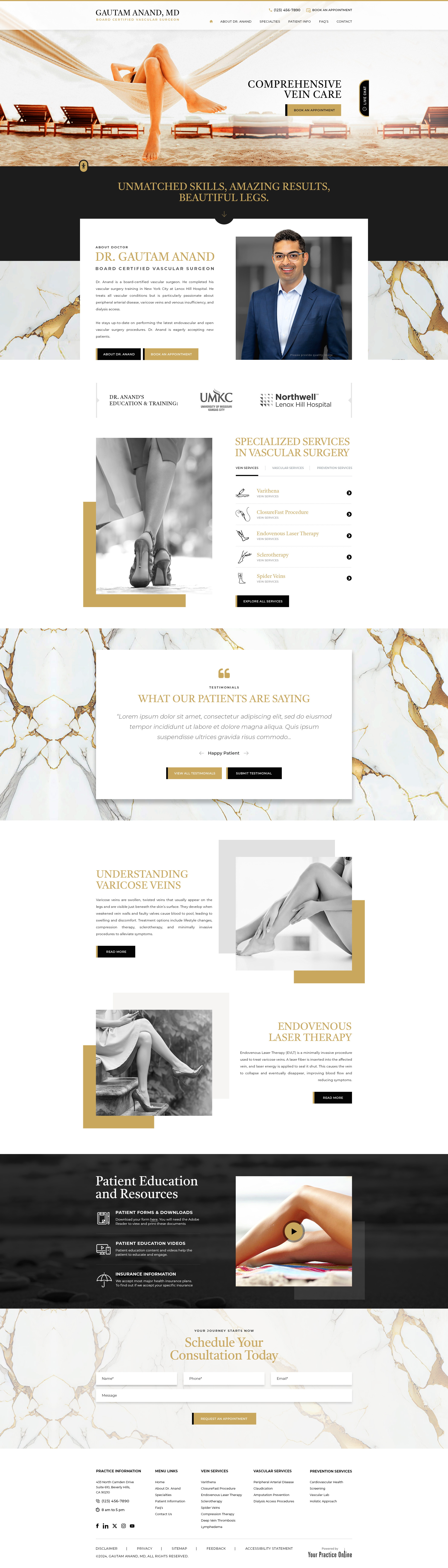 Gautam Anand MD Vascular Surgeon endovascular specialist patient centered care physician website design vascular surgeon vascular surgery practice