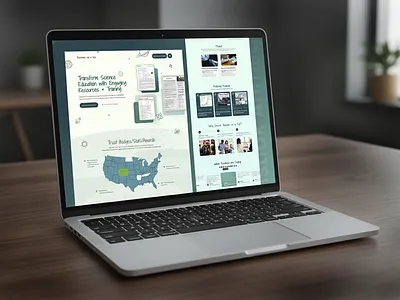 Futuristic Science Education Landing Page design futuristic green landing page minimul mockup science project ui ux website