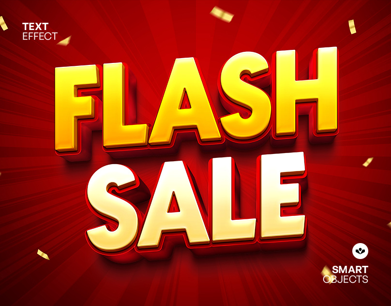 Flash Sale Text Effect cyber sale design graphic design sale solasome template text effect typography