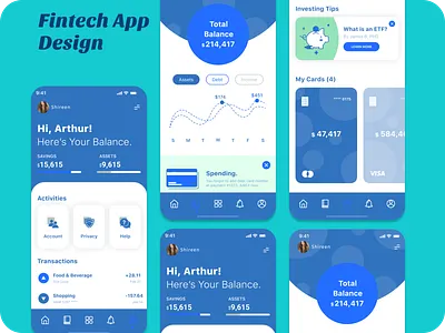 Fintech App Design – Modern Wallet, Payments & Trading Mobile UI analytics app banking cards crypto dashboard design finance fintech minimal mobile modern money payments saas trading ui uiux ux wallet