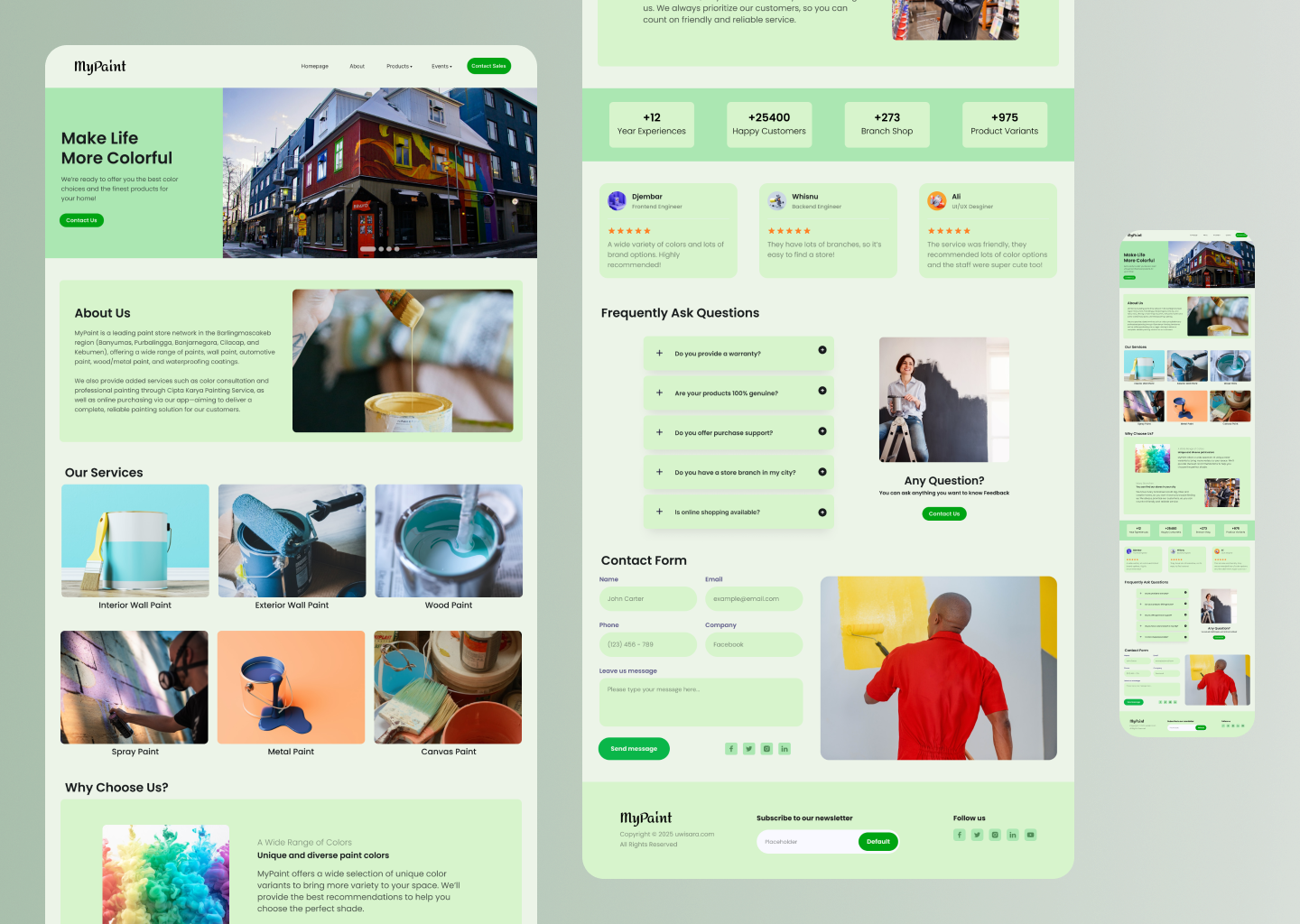 MyPaint - Landing Page UI/UX Design branding company profile ui ux web web design web development website