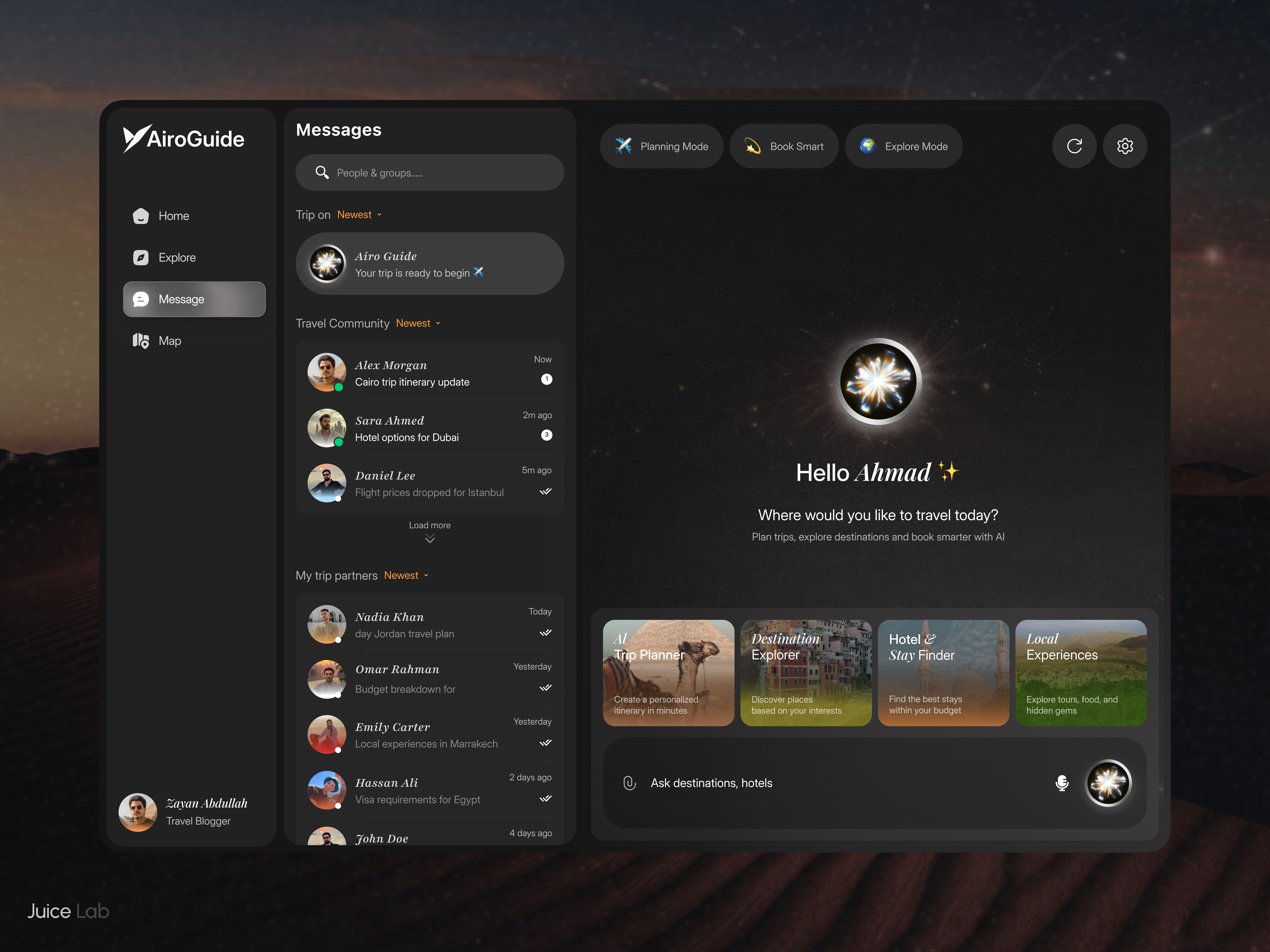 Example of Travel App Website & Product UI UX Design