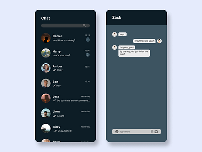 Direct messaging app dailyui design figma graphic design ui