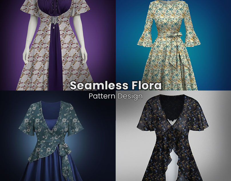 Seamless flora pattern design background botanical damask dark decoration fabric floral flourish flower leaf luxury ornament pattern seamless swirl textile turquoise vintage wallpaper