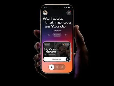 Workout | Sport Mobile Application aesthetic app appdesign application design digitalescapism experiencedesign fitnesslifestyle immersive mobile app mobile design premiumdesign ui uiux ux visualdesign