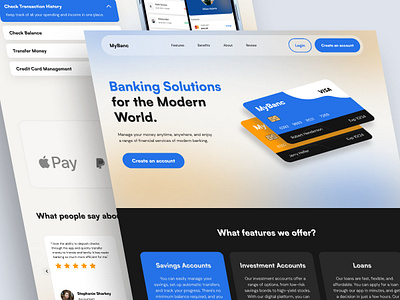 MyBanc - Digital Bank Landing Page design home page ui ux web design