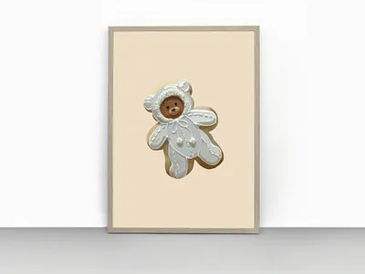 Cute winter bear. Gingerbread bear cookie. animal arctic art artwork baby background bake bear biscuit buttons cake card cartoon celebration character cheer children christmas clip art cookie
