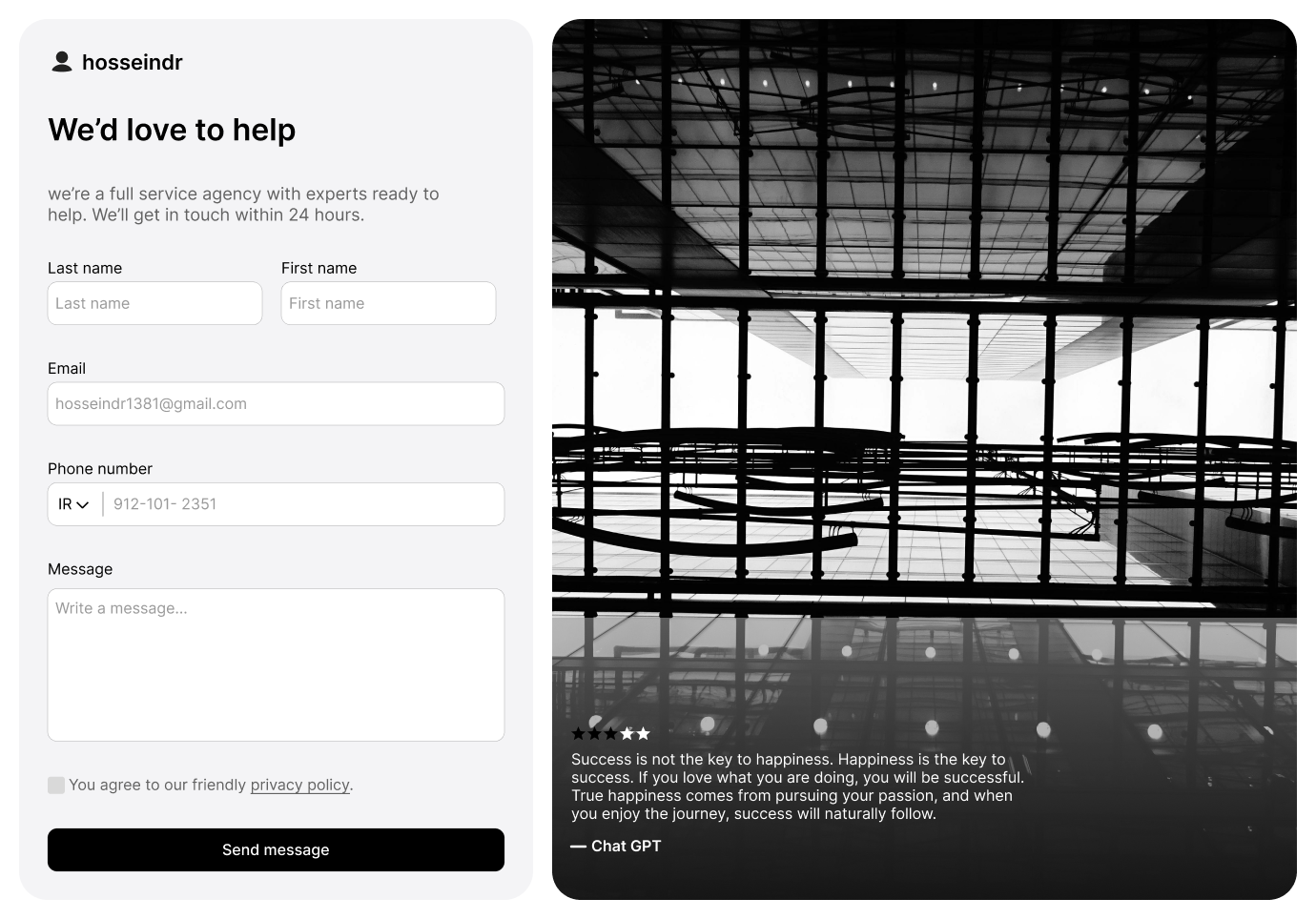 Sign in Form graphic design ui