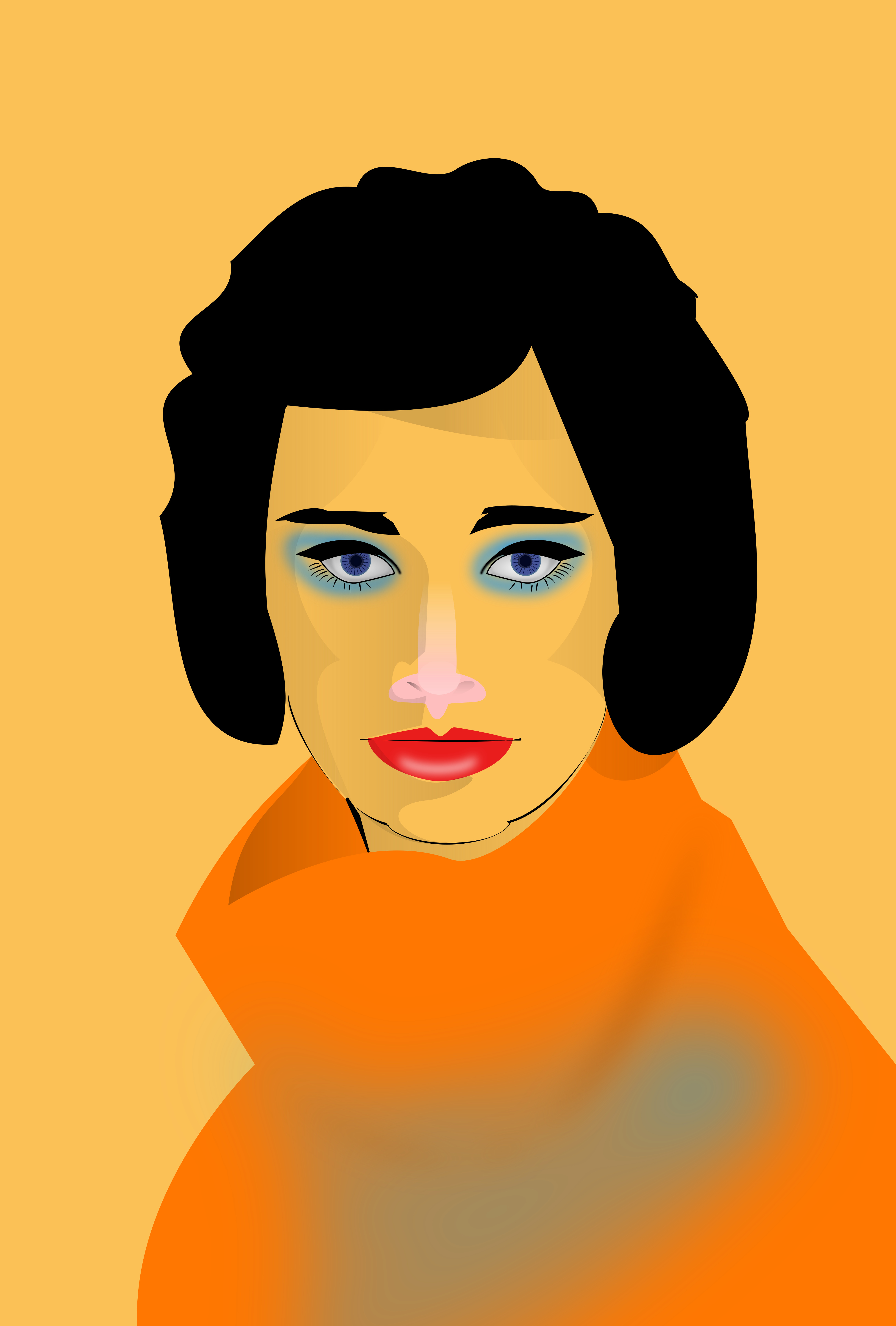 alternate take 3 doodle giirl head illustration shunte88 vector