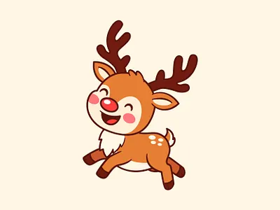 Rudolf cartoon cartoon character character christmas cute cute animal jaysx1 mascot procreate rudolf vector