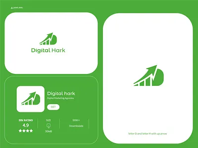 digital hark logo app brand logo branding design graphic design iconic logo design illustration logo logo designer logo for digital comapny logo for tech logo mark logo type logos tech logo ui vector