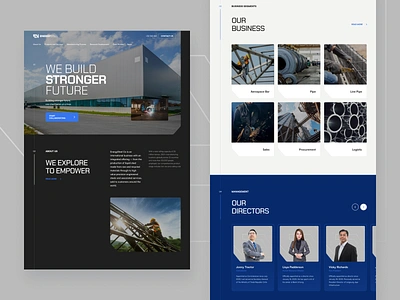 Steel Industrial Company Landing Page business company factory homepage industrial industry infrastructure landing page manufacture manufacturing marketing steel ui uiux web design work