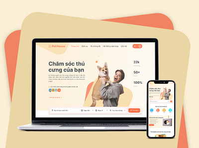 PET HOUSE - Booking Service Website UI/UX Design app branding design graphic design illustration logo typography ui ux vector