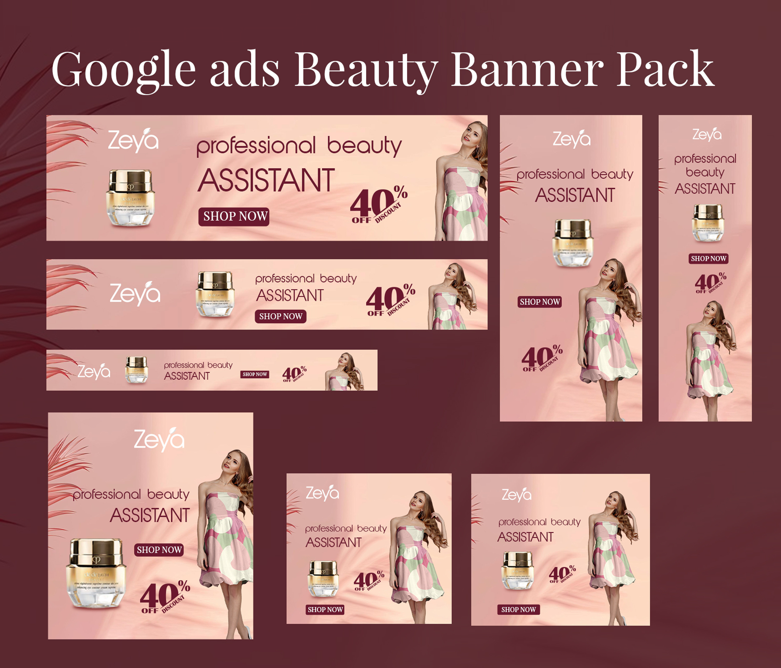 Google Adwords and Social Media Web Banner Set ad ad banner adroll ads adwords beauty beauty banner beauty product discount facebook banner facecook google google ads google adwords instagram instagram banner instagram stories make up make up banner makeup