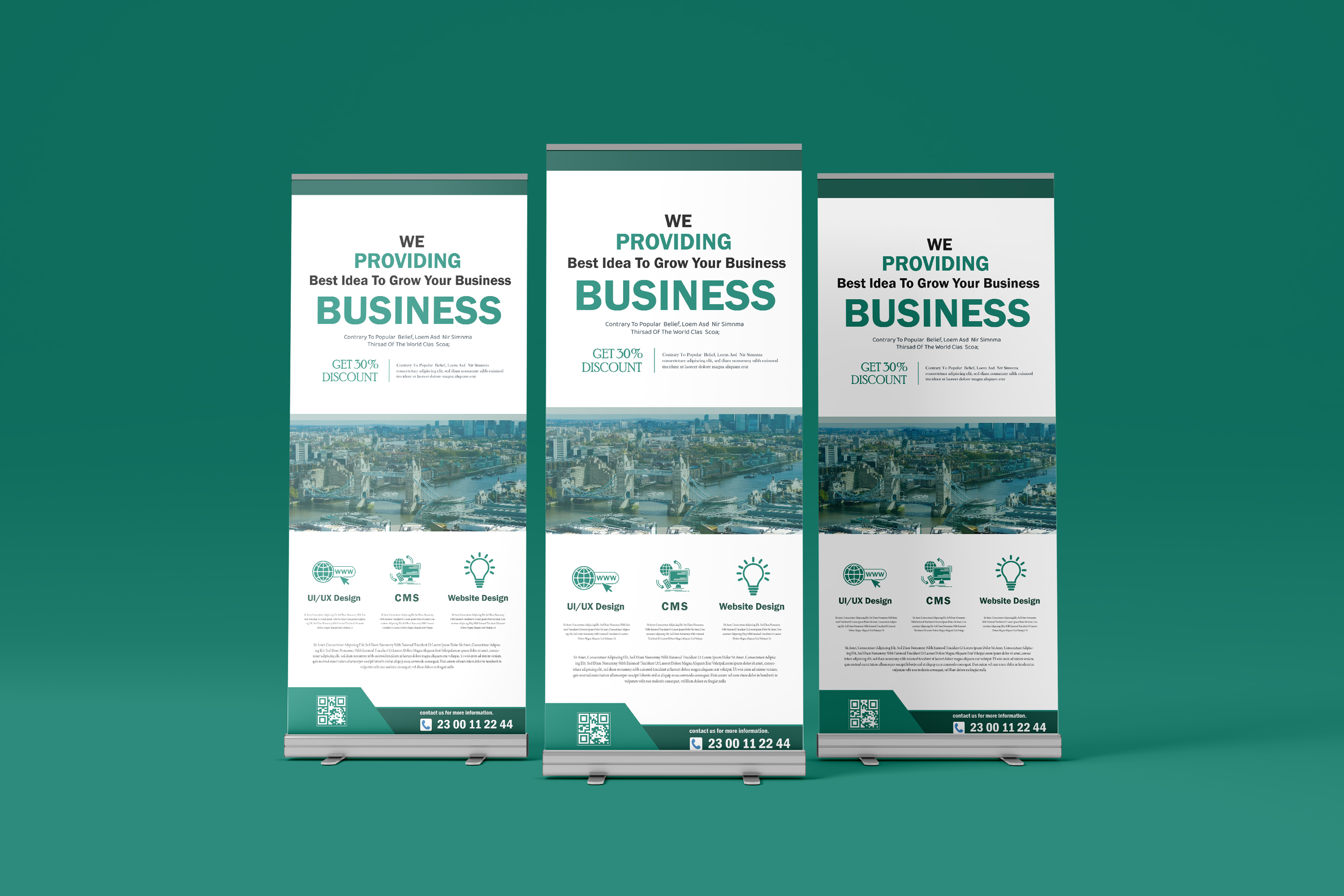 Corporate Business Promotion Roll-up Banner Design banner design corporate design digital agency marketing material print design rollup banner standee