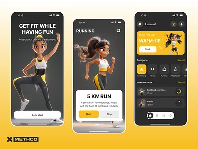 Fitness Mobile App app branding design figma fitness gym healthcare mobile app product design running sport training ui ux workout