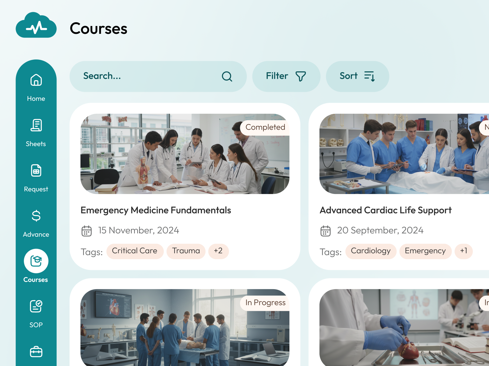 Courses UI Design cards screens ui user interface user research ux
