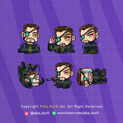 twitch emote chiby cool cute emotes illustration twitch vector