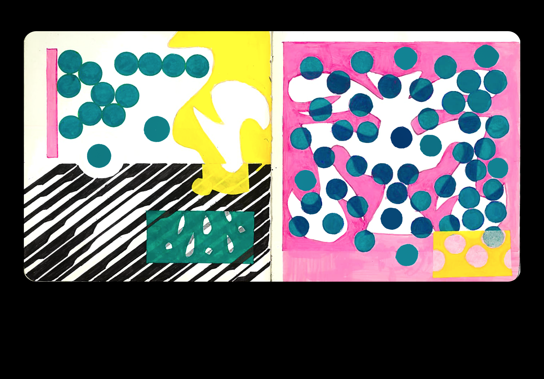 A spread from a sketchbook craft design graphic design illustration sketchbook typography