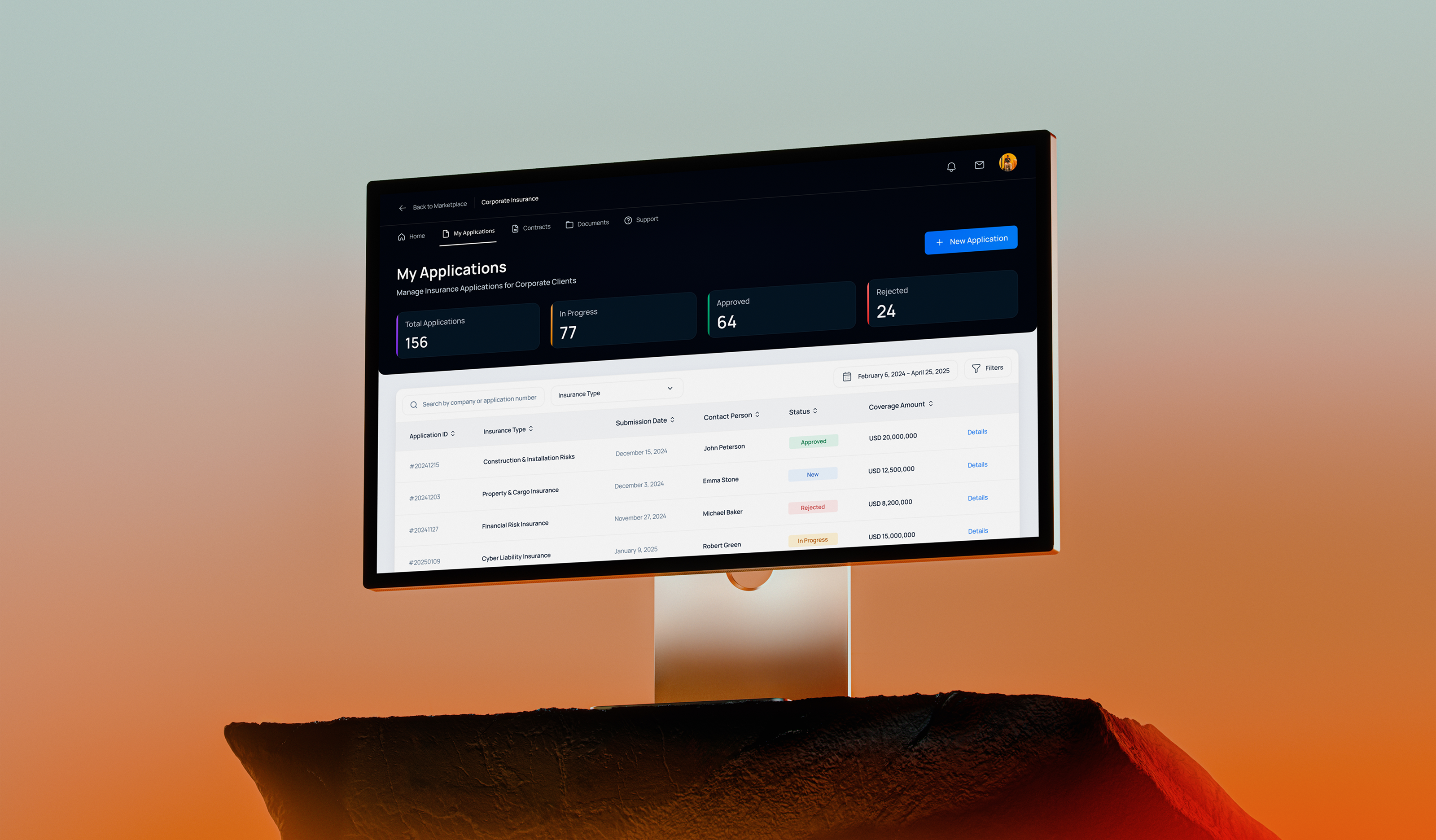 Insurance Application Management Dashboard case stady dashboard enterprise figma insurance product design saas ui ux web app