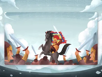 illustration for UI Application: Tây Sơn Thần Tốc animation graphic design illustration interaction motion graphics ui viet nam