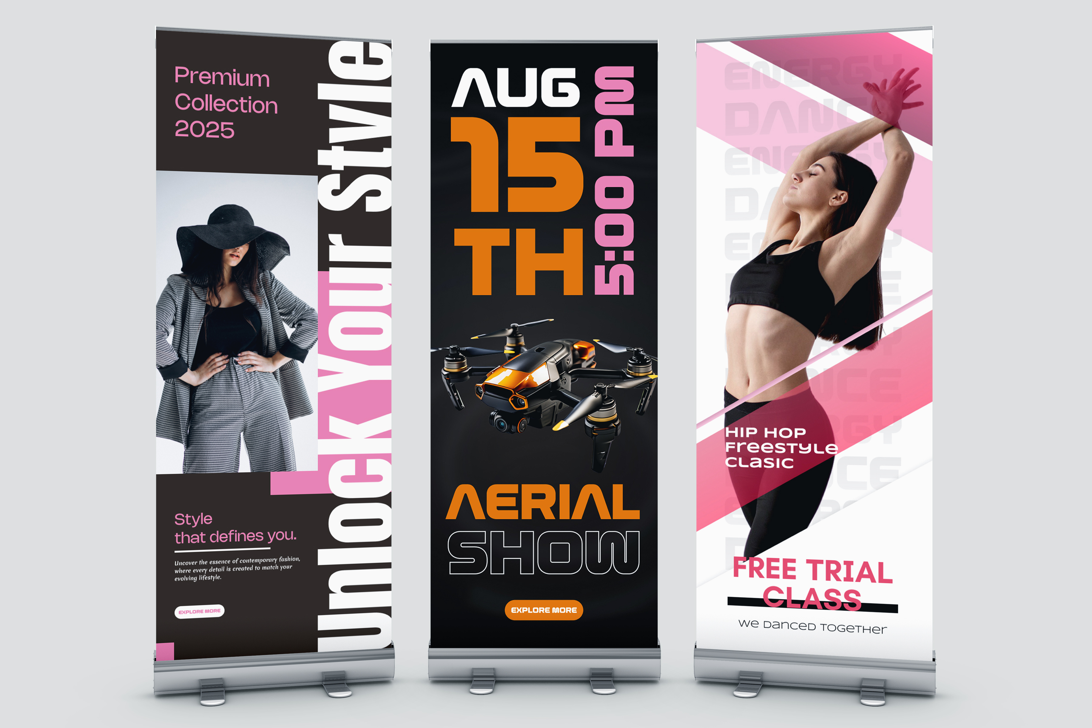 Example of Roll Up Banner Design For Outdoor Event 